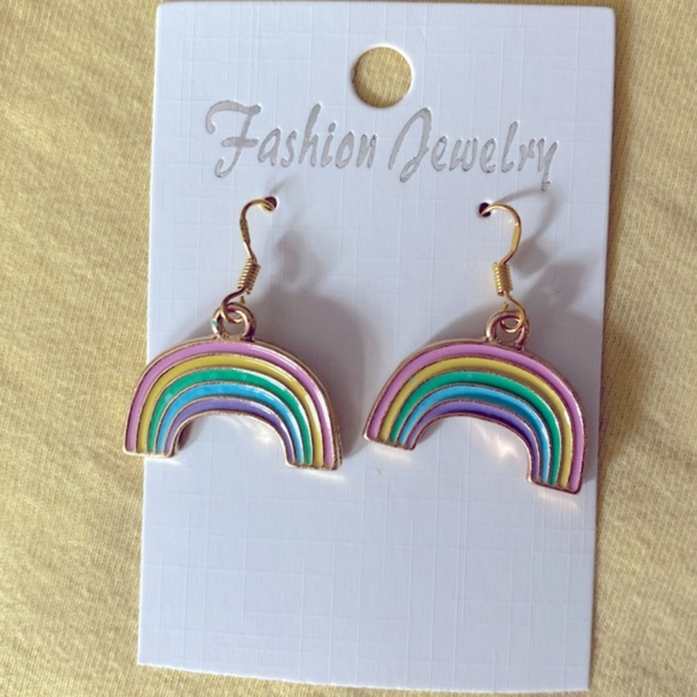 Dangle Rainbow Earrings. Dangle about an inch